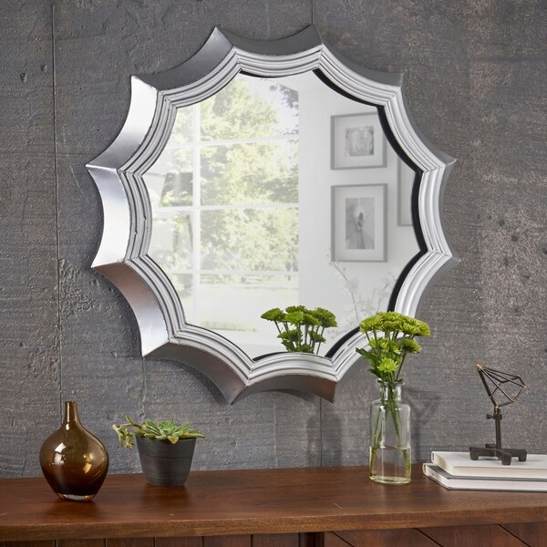 Shop Ferraro Industrial Round Metal Sun Mirror with Tempered Glass by