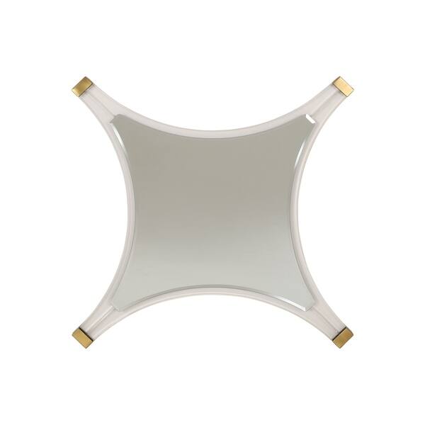 slide 6 of 6, Bellevue Decorative Accent Mirror with Acrylic Trim and Accents by Christopher Knight Home - Mirror, Gold