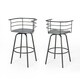 preview thumbnail 10 of 8, Frothingham Industrial 29" Swivel Barstool with Rubberwood Seat (Set of 2) by Christopher Knight Home