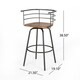 preview thumbnail 3 of 8, Frothingham Industrial 29" Swivel Barstool with Rubberwood Seat (Set of 2) by Christopher Knight Home