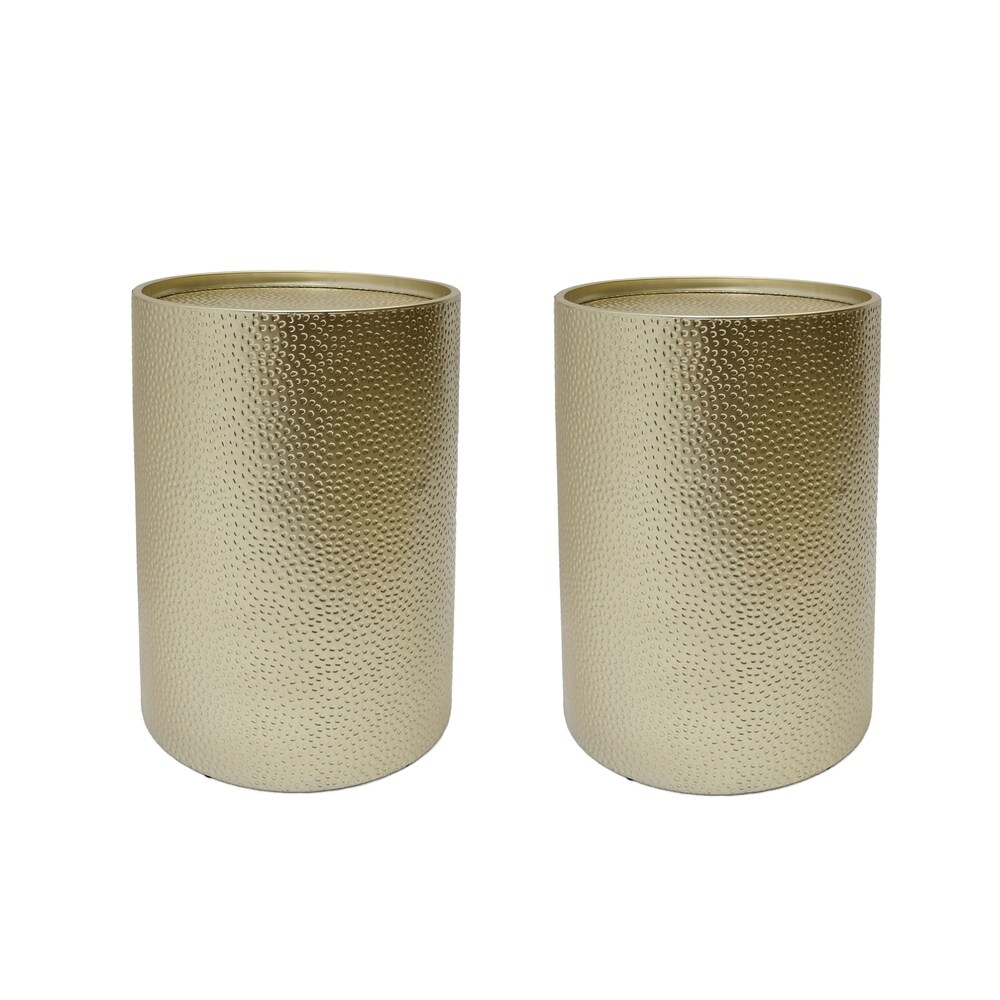 Brookhaven Modern Round Hammered Accent Table (Set of 2) by Christopher Knight Home