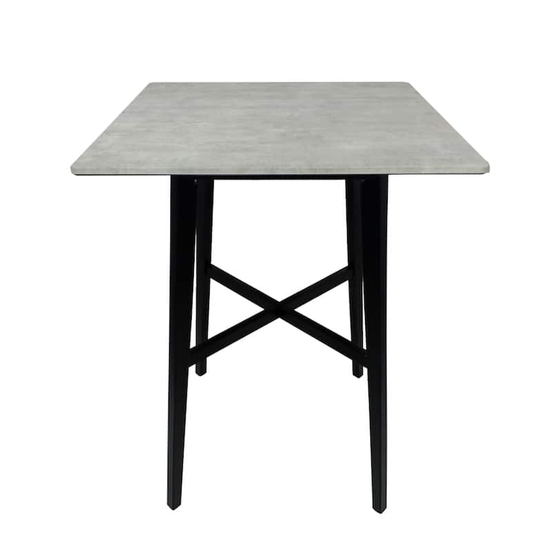 Kenilworth Modern Resin Square Bar Table by Christopher Knight Home - Gray Cement+ Black