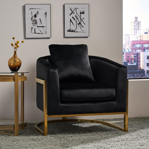 Briarcliff Glam Velvet and Goldtone Armchair by Christopher Knight Home