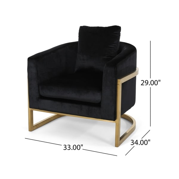 Briarcliff Modern Velvet Glam Armchair with Stainless Steel Frame by Christopher Knight Home