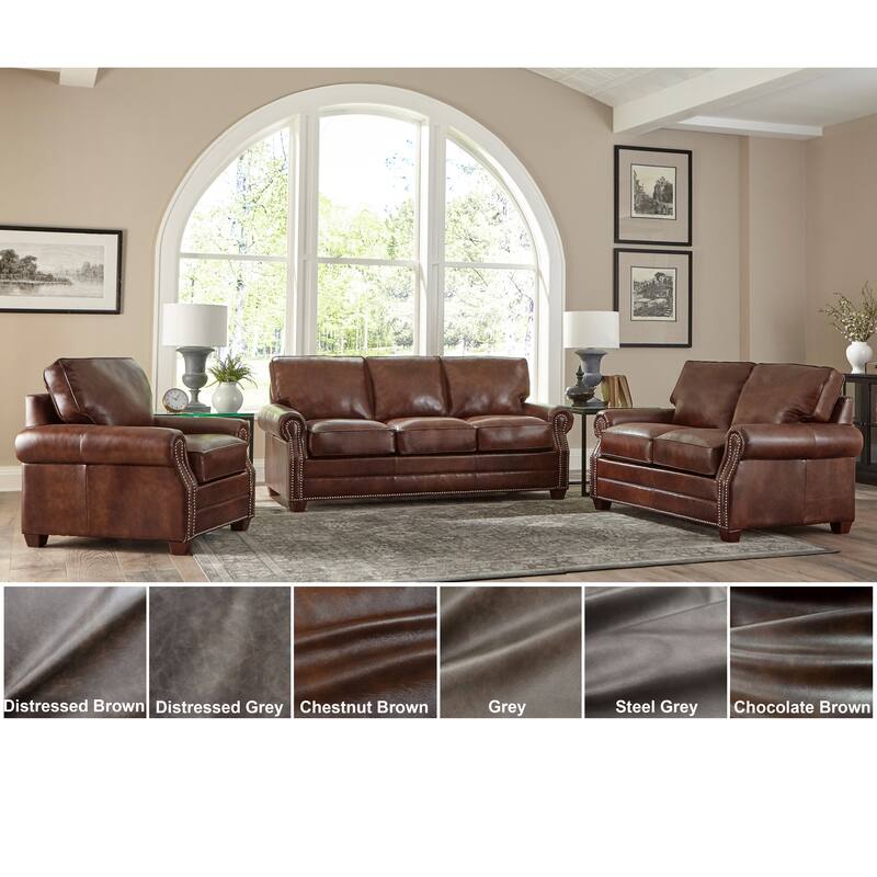 Made in USA Revo Top Grain Leather Sofa Bed, Loveseat and Chair Set