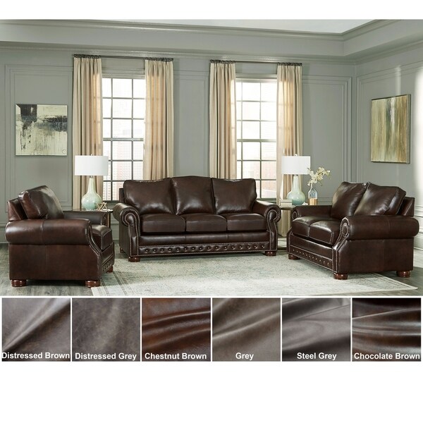 Made In Usa Porto Top Grain Leather Sofa Bed Loveseat