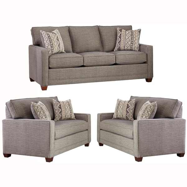 Shop Made in USA Sumner Grey Fabric Sofa Bed and Two Chair ...