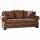 preview thumbnail 2 of 5, Rancho Rustic Brown Buckskin Fabric Upholstered Sleeper Sofa - 37 x 86 x 40