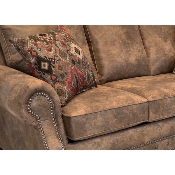Made In Usa Rancho Rustic Brown Buckskin Fabric Sofa Bed 37 Made In Usa Rancho Rustic Brown