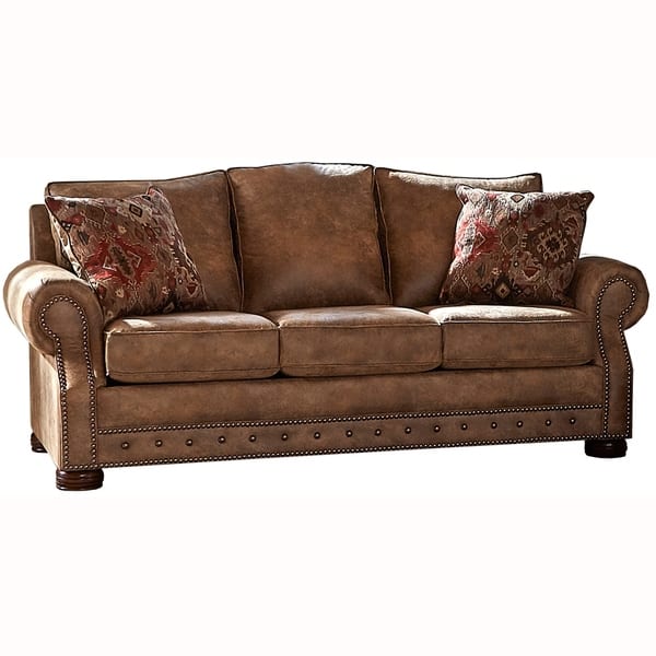 Shop Made In Usa Rancho Rustic Brown Buckskin Fabric Sofa Shop Made In Usa Rancho Rustic Brown Buckskin Fabric Sofa