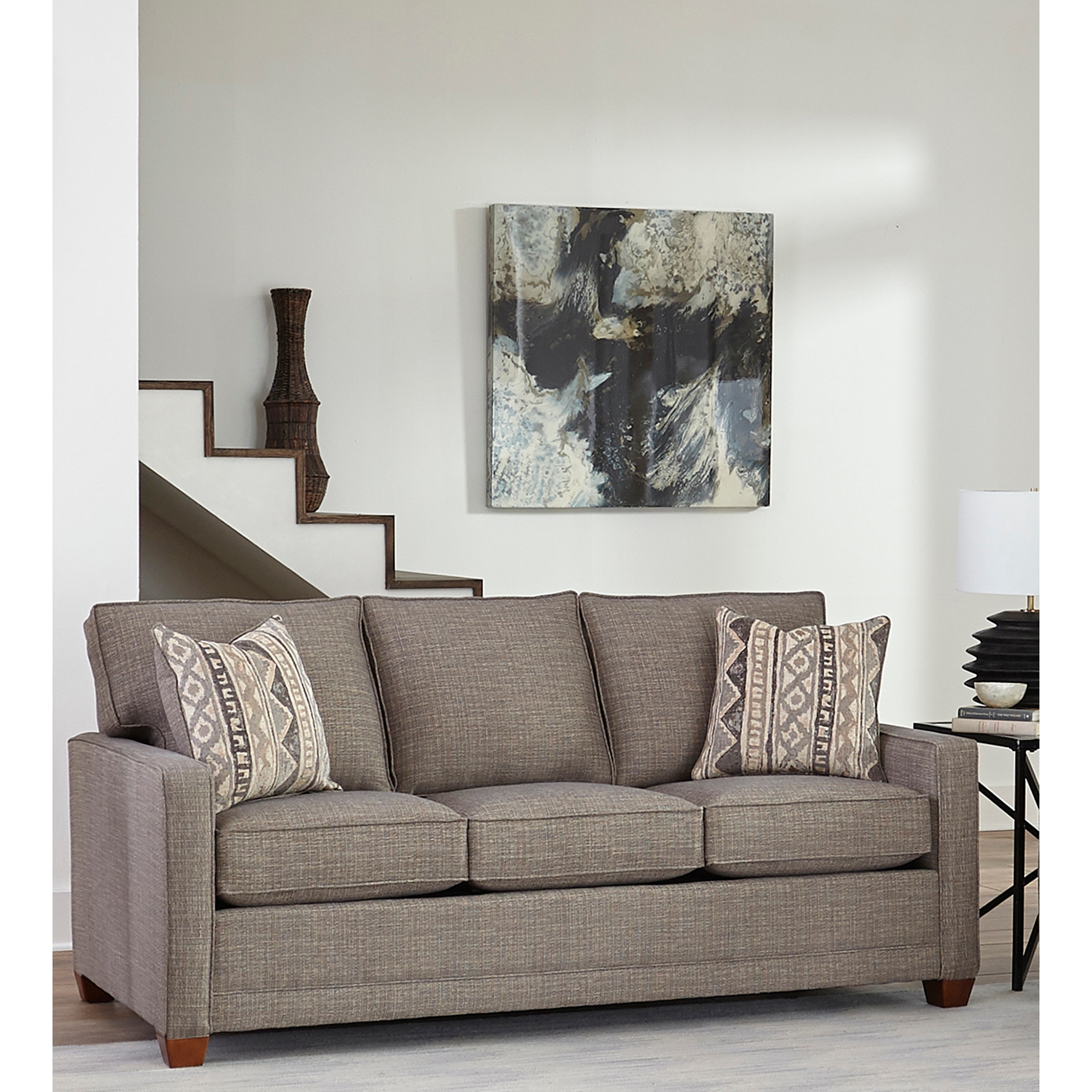 Made In Usa Sumner Grey Fabric Modern Track Arm Sofa Bed On Grey Fabric Modern Track Arm Sofa Bed