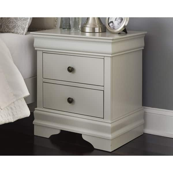 Shop Jorstad Two Drawer Night Stand Traditional Style Gray Overstock 27415254