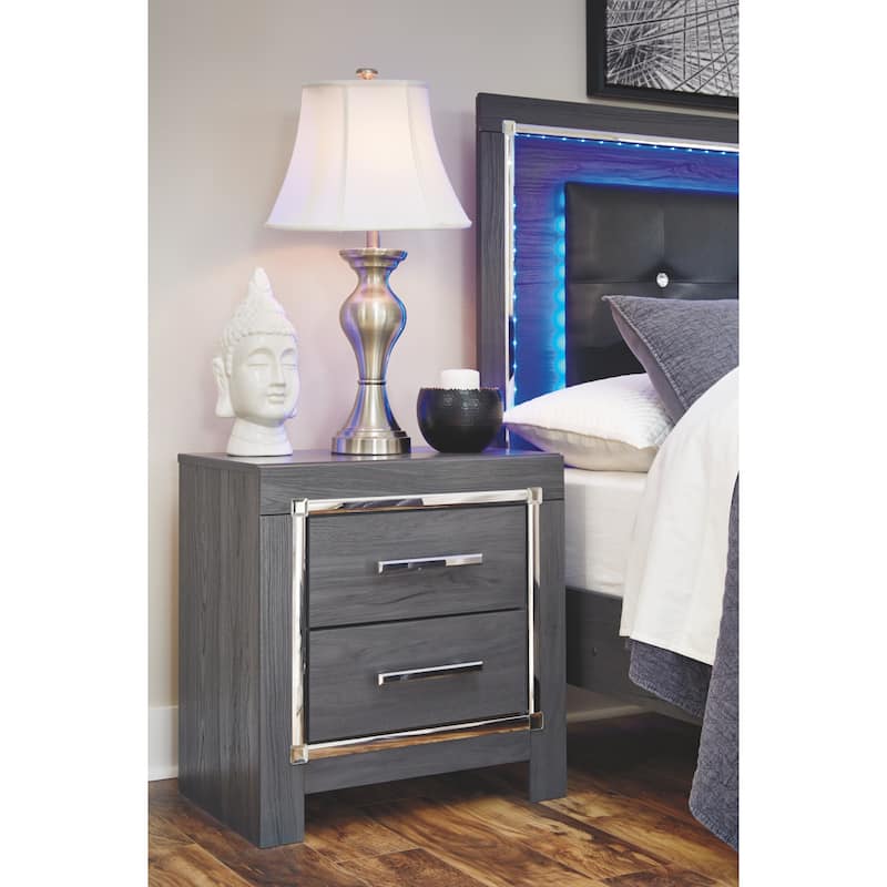 Lodanna Two Drawer Night Stand - Contemporary Style - Gray