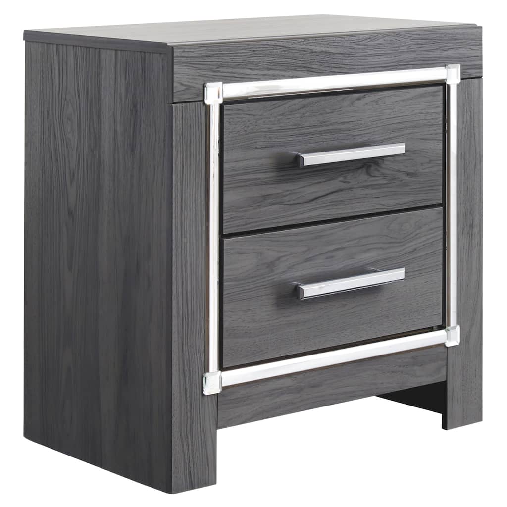 Lodanna Two Drawer Night Stand - Contemporary Style - Gray