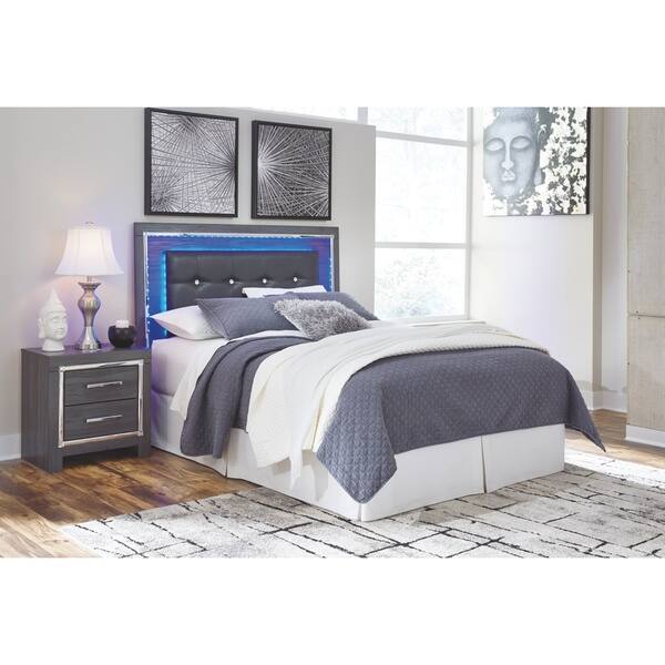 Signature Style By Ashley Lodanna Grey Wood Upholstered Queen Full Panel Headboard