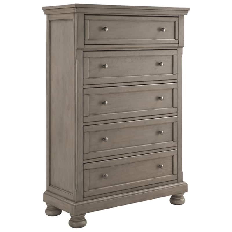 Signature Design by Ashley Canterbury Burnished Grey Five Drawer Chest - Gray - 5-drawer