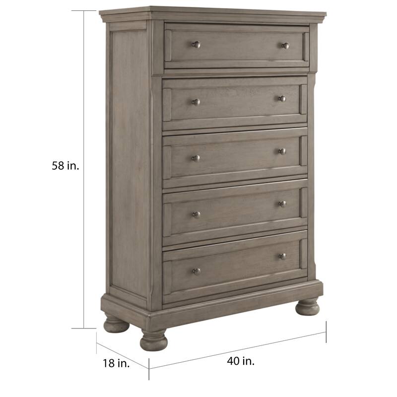Signature Design by Ashley Canterbury Burnished Grey Five Drawer Chest