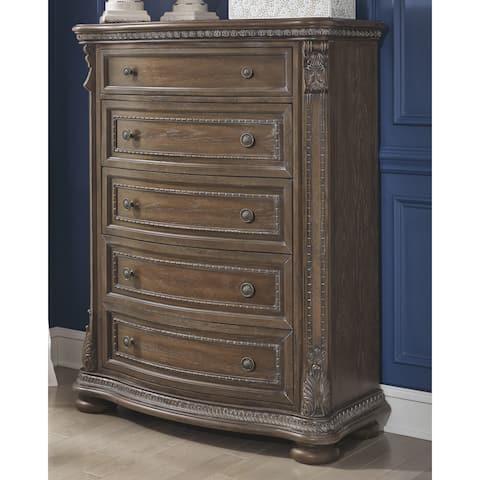 Charmond Five Drawer Chest - Traditional Style - Brown