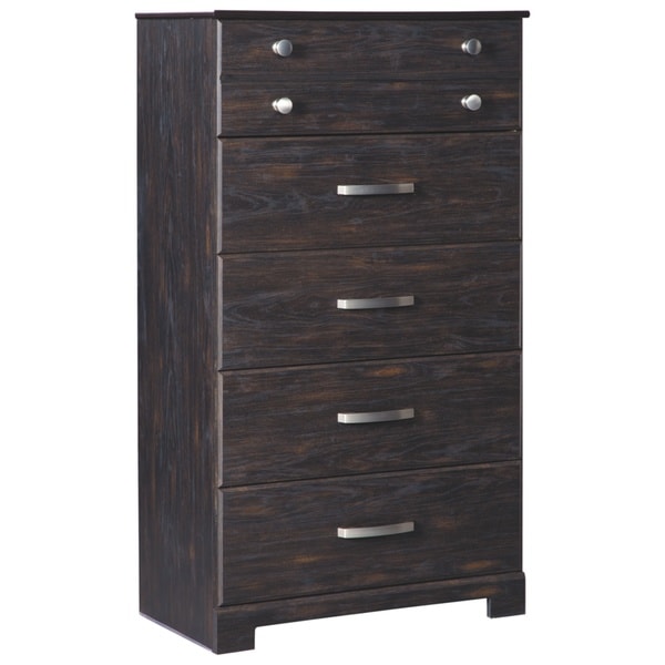 Reylow Five Drawer Chest - Casual Style - Dark Brown