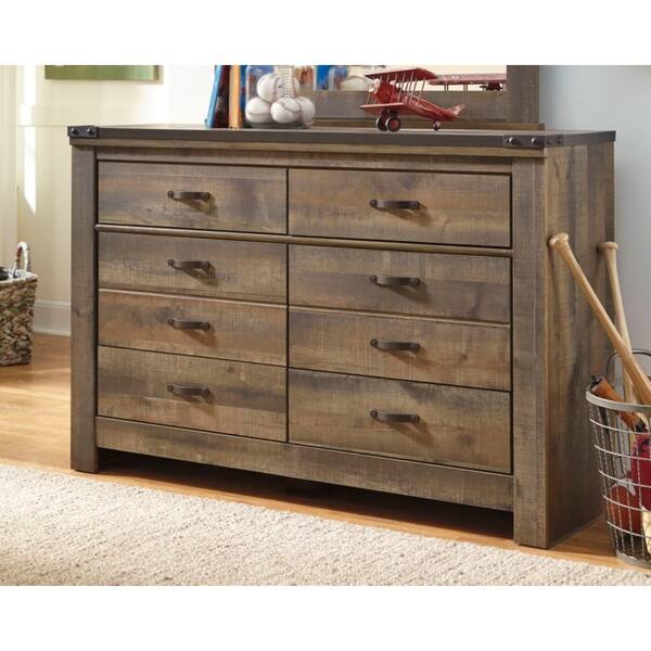 Signature Design By Ashley Trinell Rustic Brown Youth Dresser with Nailhead Accents - Bed Bath & Beyond