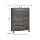 preview thumbnail 4 of 2, Caitbrook Five Drawer Chest - Contemporary Style - Gray
