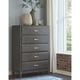 preview thumbnail 1 of 2, Caitbrook Five Drawer Chest - Contemporary Style - Gray