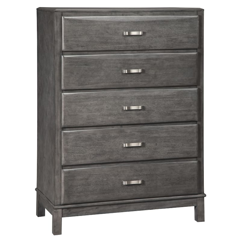 Caitbrook Five Drawer Chest - Contemporary Style - Gray
