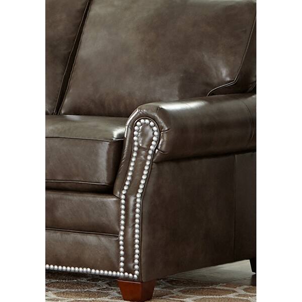 Shop Made In Usa Davis Top Grain Leather Sectional Sofa On Shop Made In Usa Davis Top Grain Leather Sectional Sofa On