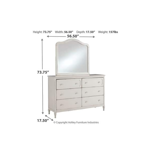 Shop Faelene Chipped White Youth 6 Drawer Dresser Overstock