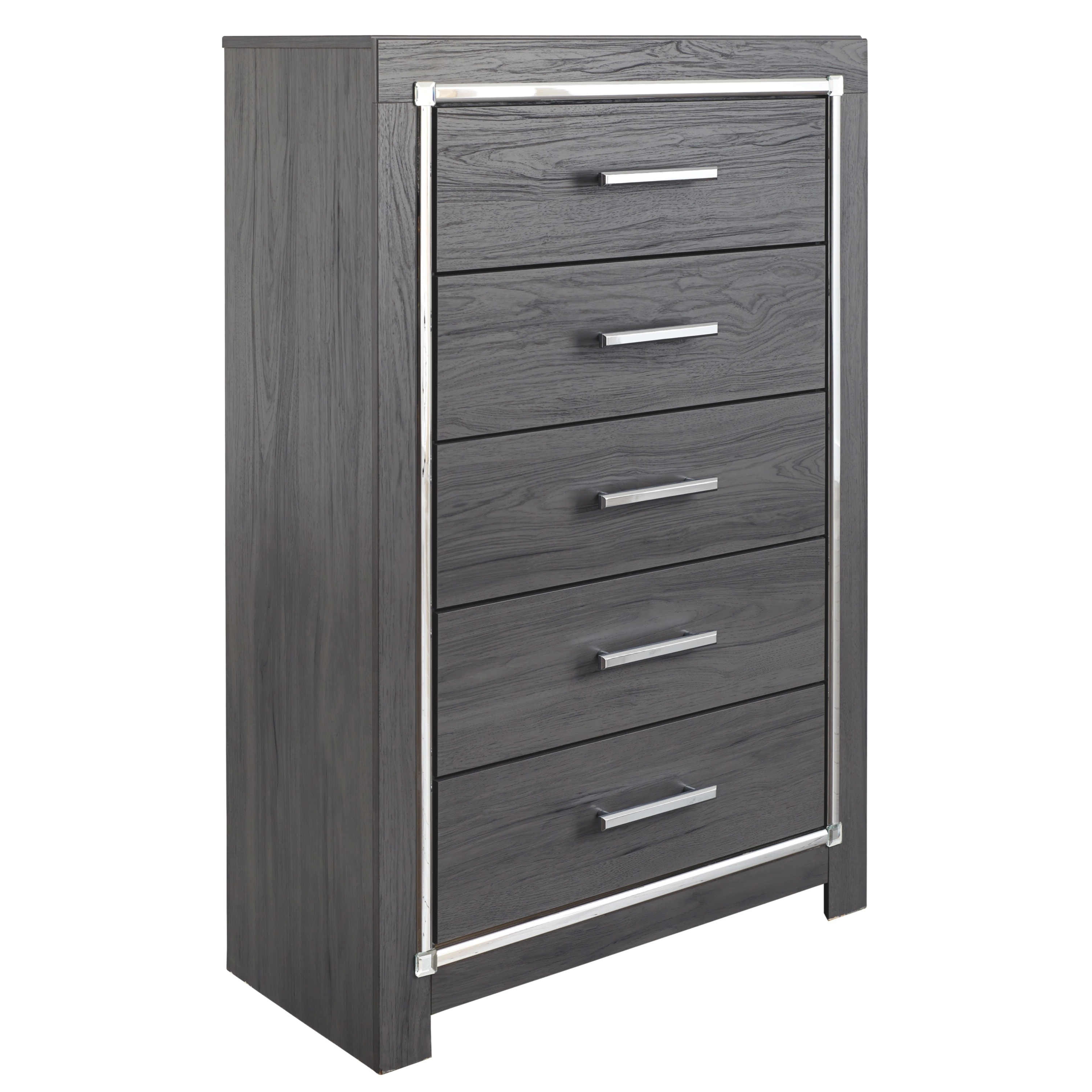 Shop Lodanna Five Drawer Chest Contemporary Style Gray