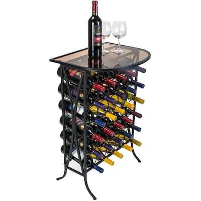 Wine Stand 30 Bottle with Glass Top