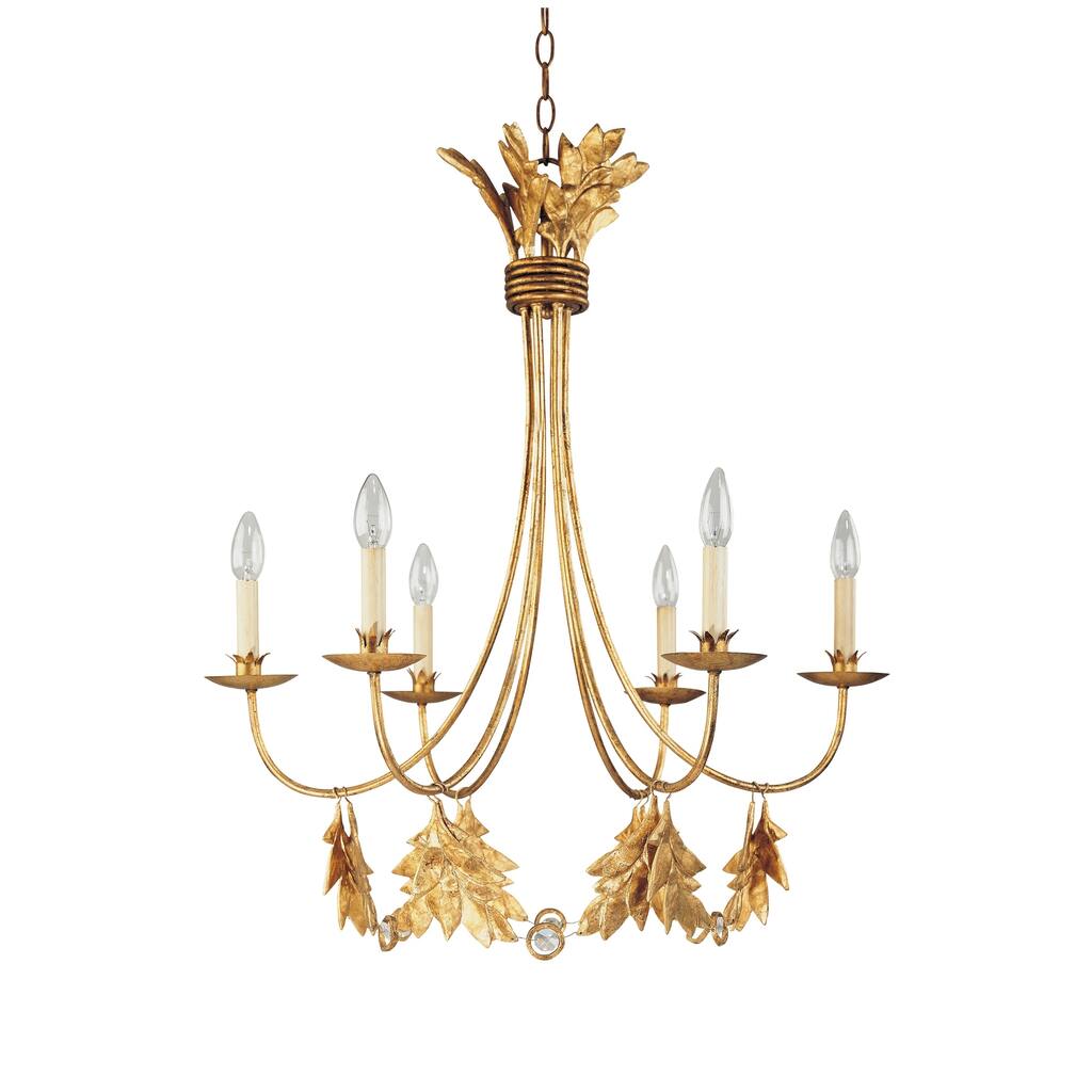 French Distressed Gold Vintage Like Chandelier By Lucas McKearn