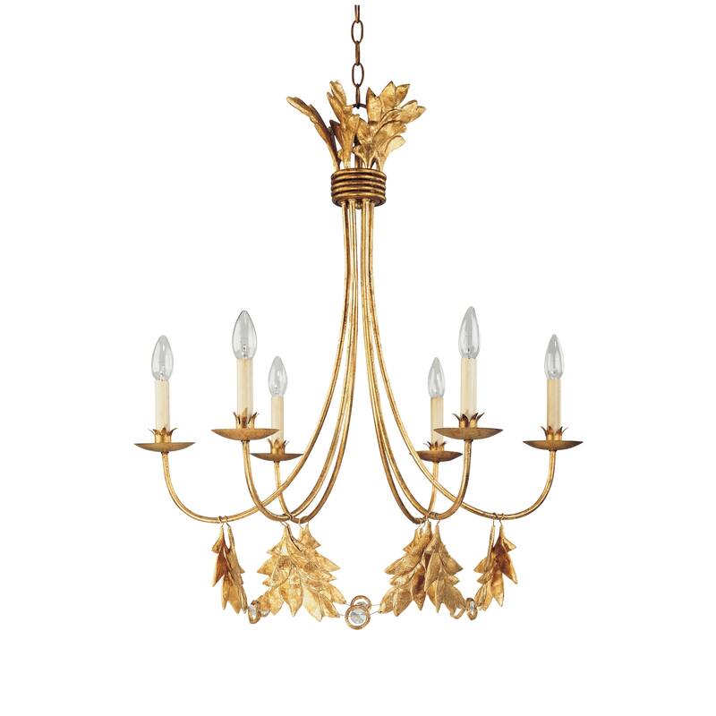 French Distressed Gold Vintage Like Chandelier By Lucas McKearn
