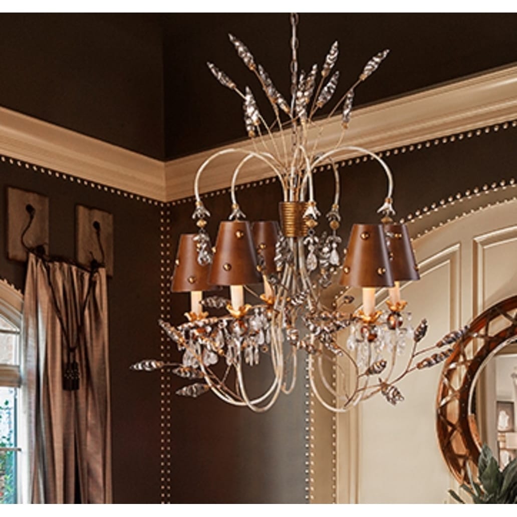 Unique Mixed Finish with Gold Silver Chandelier By Lucas McKearn (LED Compatible - Assembly Required - Less than 60 Watts) - Chandeliers For Bedrooms by Overstock.com