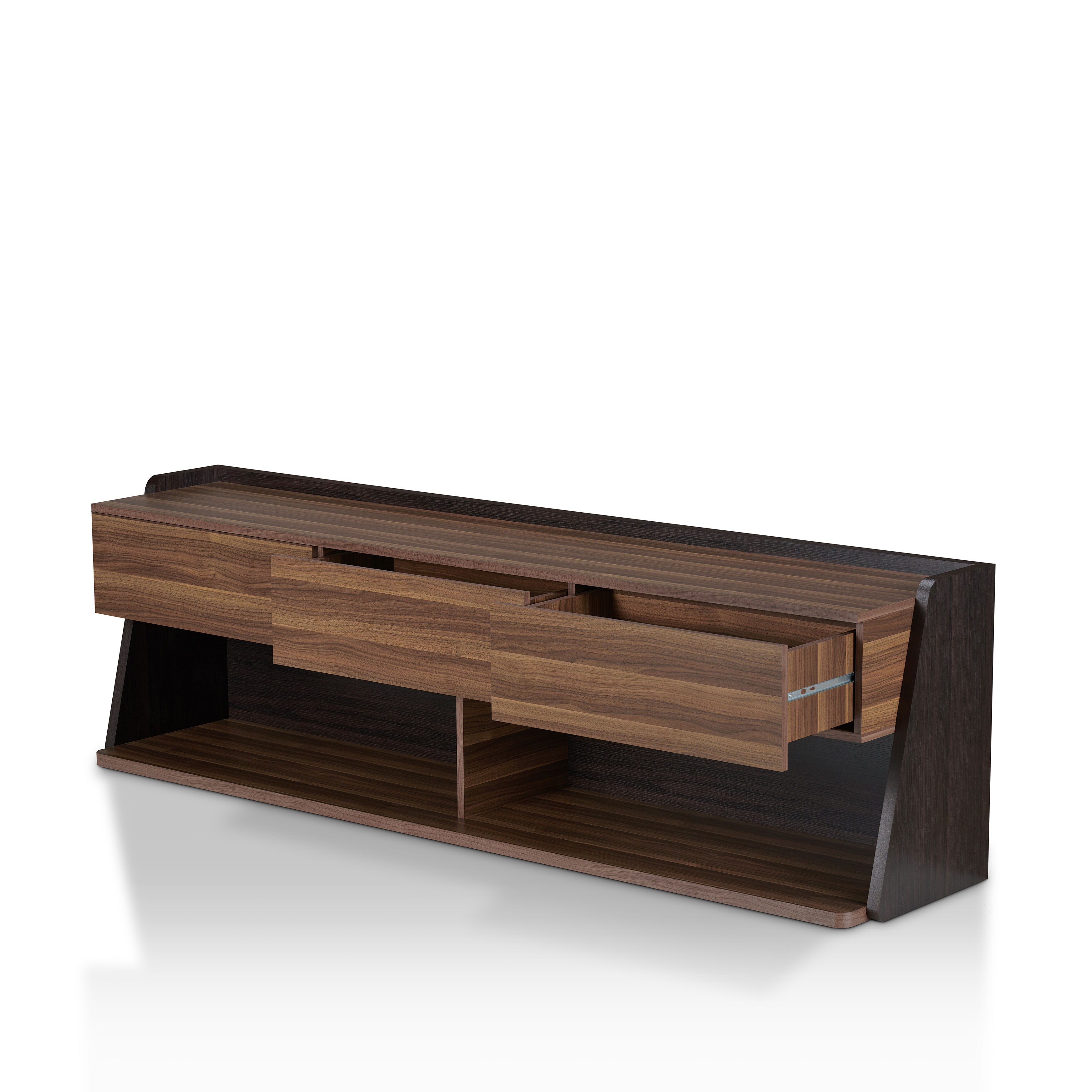 Alan Modern Walnut 73-inch 3-Drawer TV Console