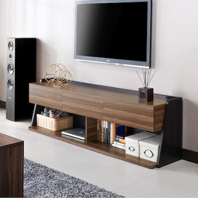 Alan Modern Walnut 73-inch 3-Drawer TV Console by Furniture of America