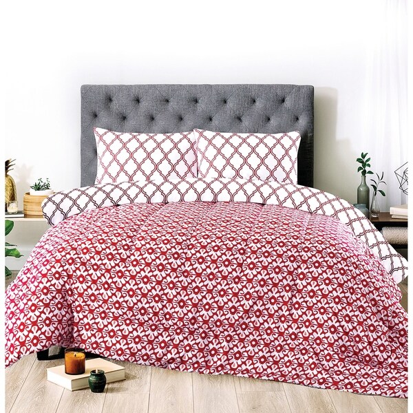 Shop Lauren Taylor Kali Reversible 3 Pcs Microfiber Comforter