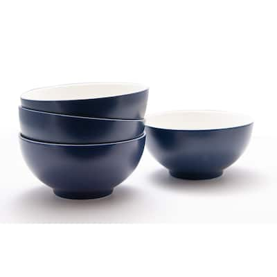 Red Vanilla Saffire Blue Cereal / Pasta Bowls Set / 4