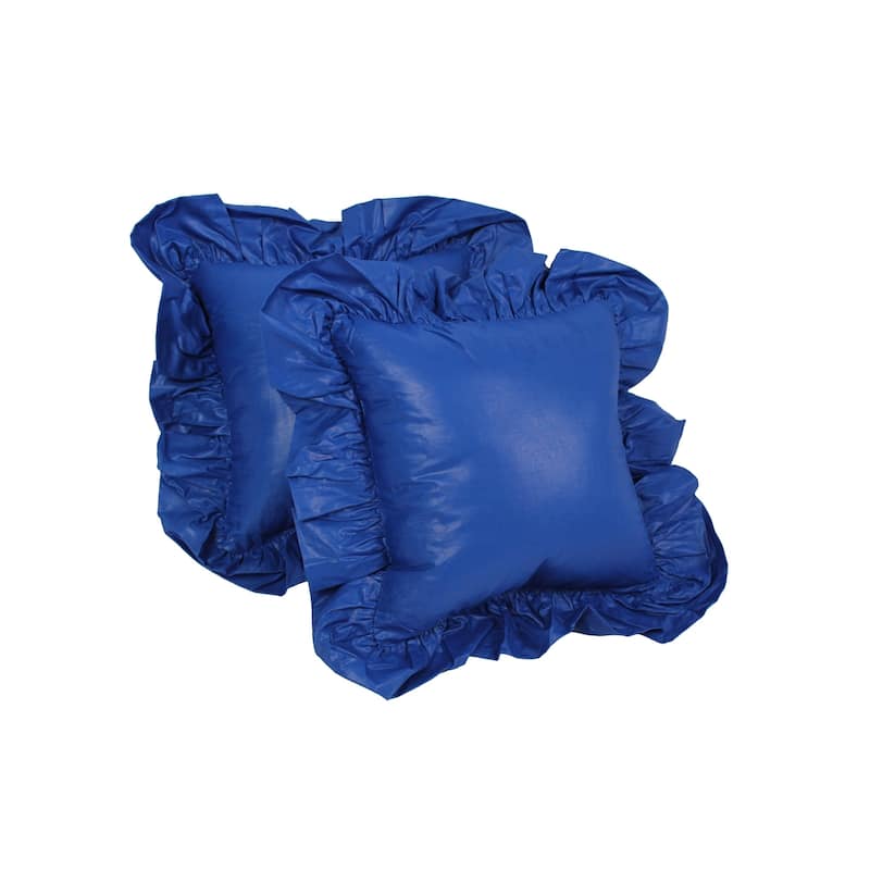 Blazing Needles Chintz 12-inch Throw Pillow (Set of 2) - Royal Blue