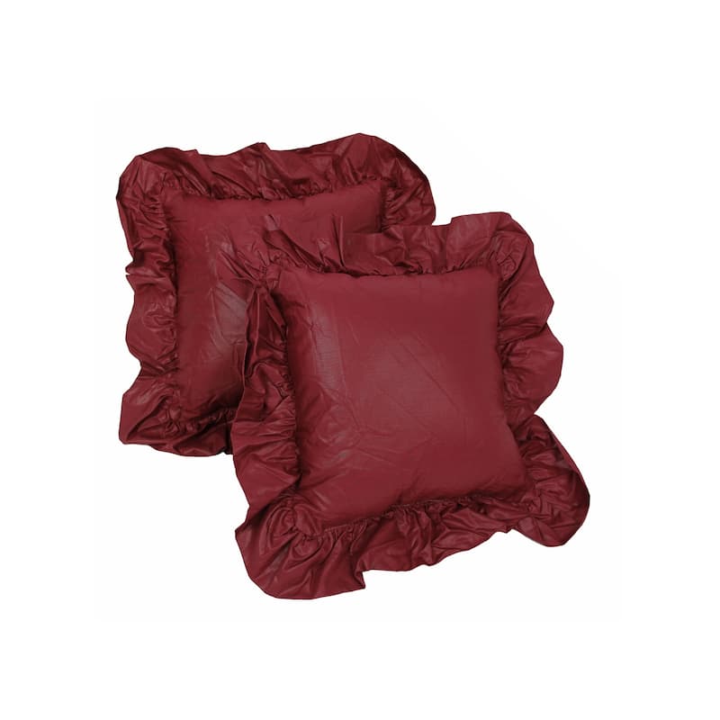 Blazing Needles Chintz 12-inch Throw Pillow (Set of 2) - Burgundy
