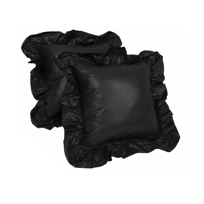 Blazing Needles Chintz 12-inch Throw Pillow (Set of 2) - Black