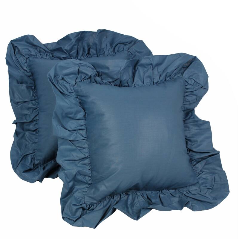 Blazing Needles Chintz 12-inch Throw Pillow (Set of 2) - Baby Blue