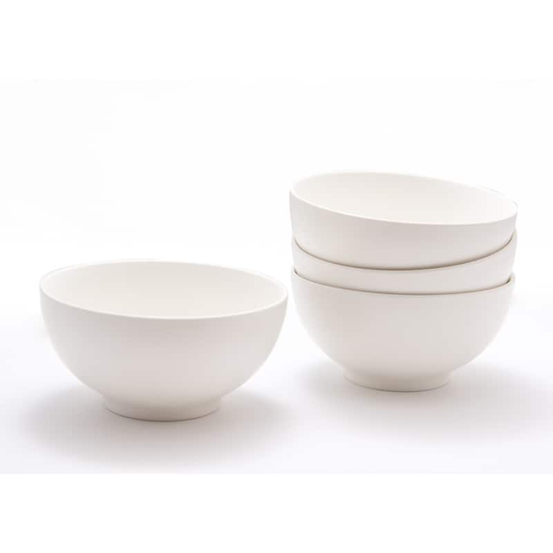 Red Vanilla Saffire White Cereal / Pasta Bowl Set / 4 - N/A