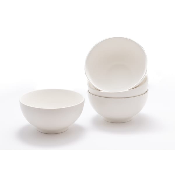 Red Vanilla Saffire White Cereal / Pasta Bowl Set / 4