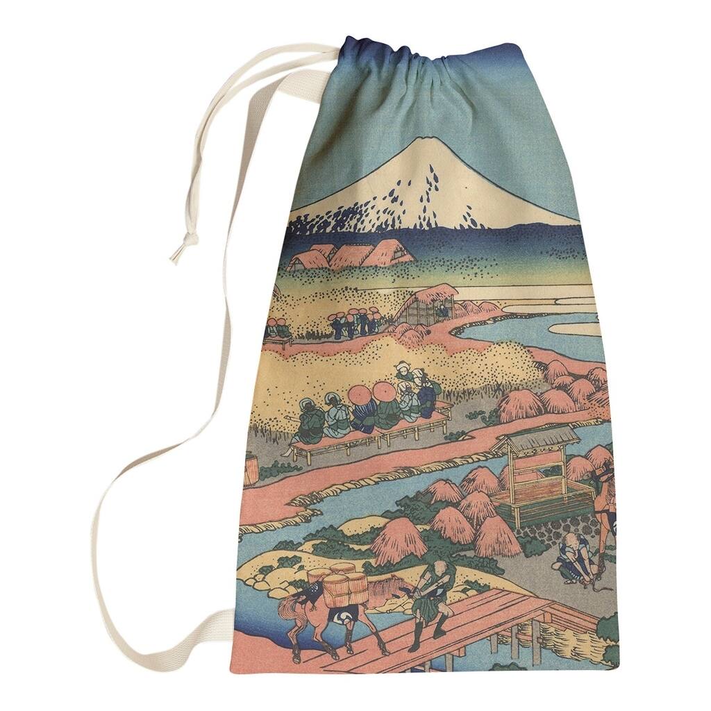Katsushika Hokusai The Tea Plantation of Katakura Laundry Bag - 28 x 36