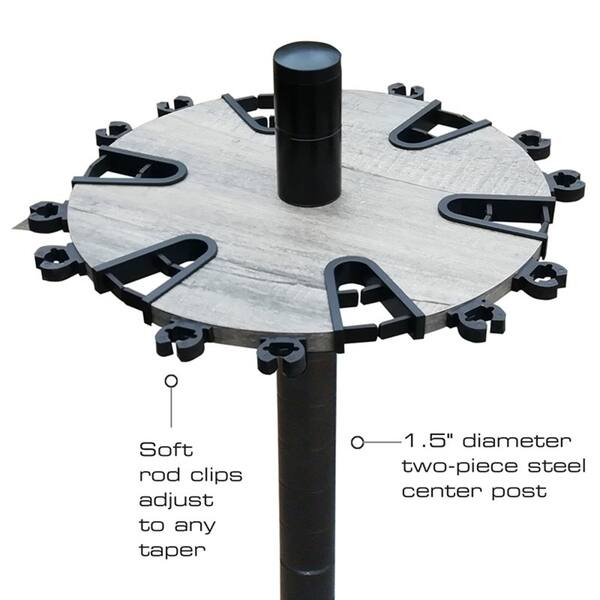 Shop Rush Creek Creations 24 Round Spinning Fishing Rod Storage Rack Barn Wood Finish Feat Hvy Duty Steel Post No Tools Overstock 27419247