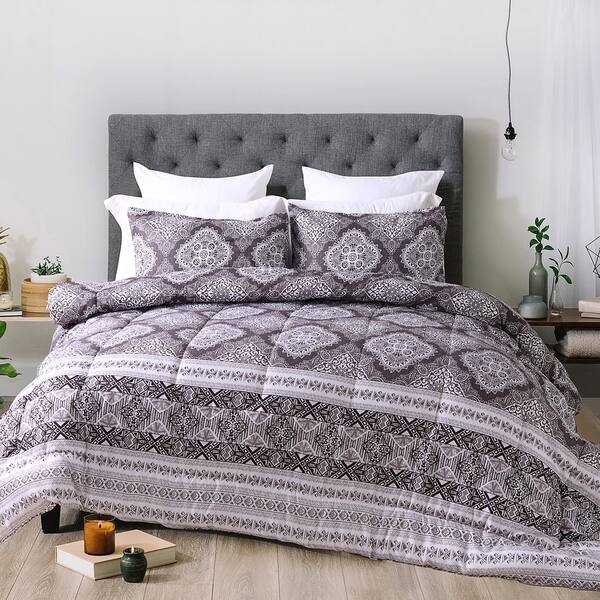 Shop Lauren Taylor Marika 3pcs Microfiber Comforter Set Size