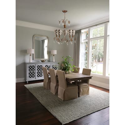 Striped Shade Funky Silver Chandelier with Crystals By Lucas McKearn