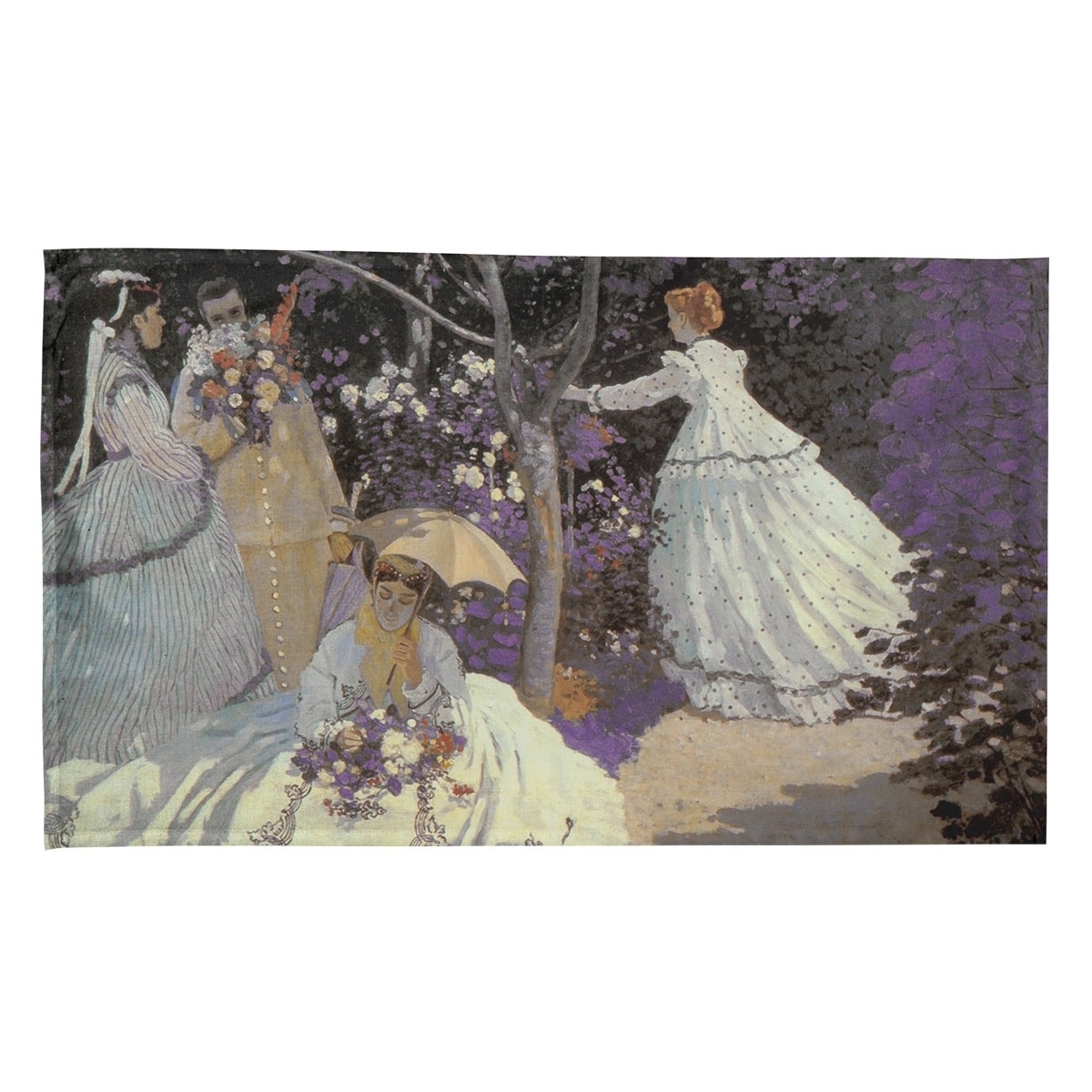 Shop Claude Monet Women In The Garden In Purple Tea Towel 18 X