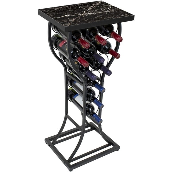 Metal With Marble Finish Top Wine Storage Organizer Display Metal With Marble Finish Top Wine Storage Organizer Display Rack Table
